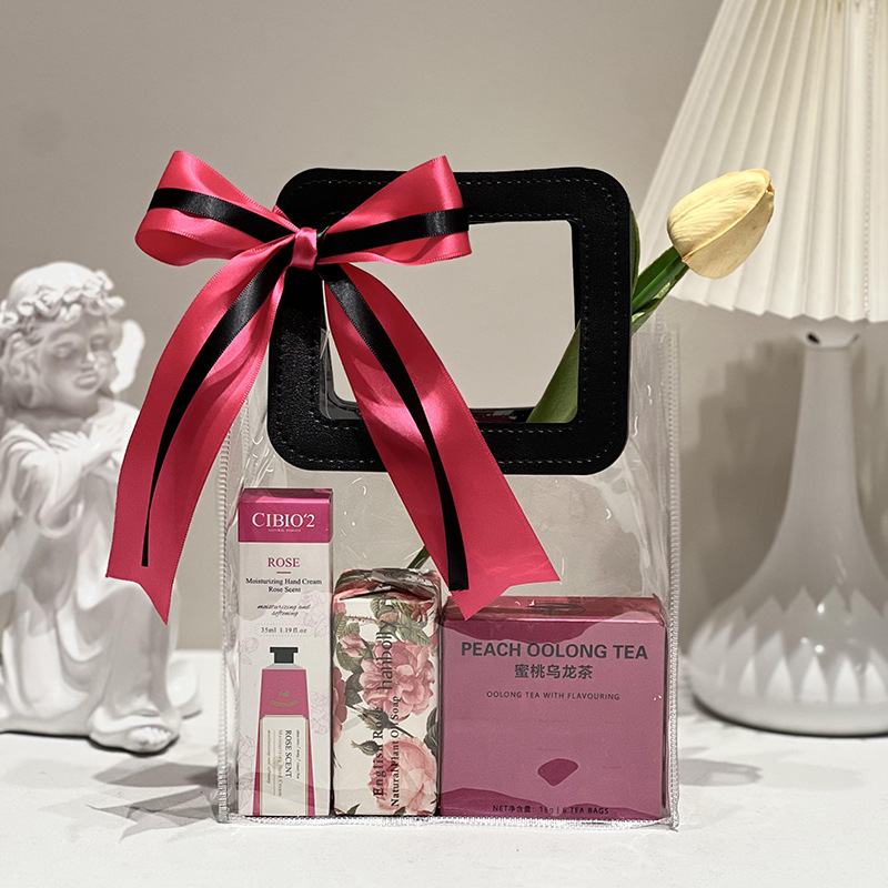 스타일 8 (핸드크림 + 코리안폴리 비누 + 복숭아 우롱 + 꽃장식)
