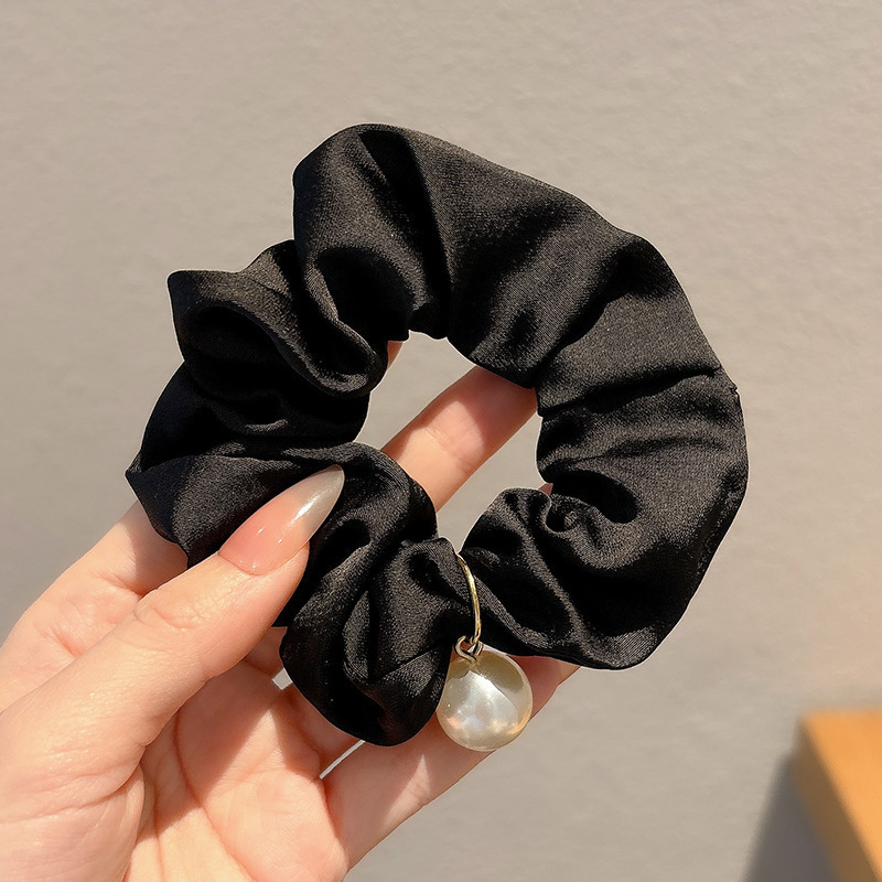 Satín coreano anillo de cabello de intestino grande mujer de moda cuerda de cabeza de alta calidad temperamento flor de cabello bola de cabello toque de cabeza