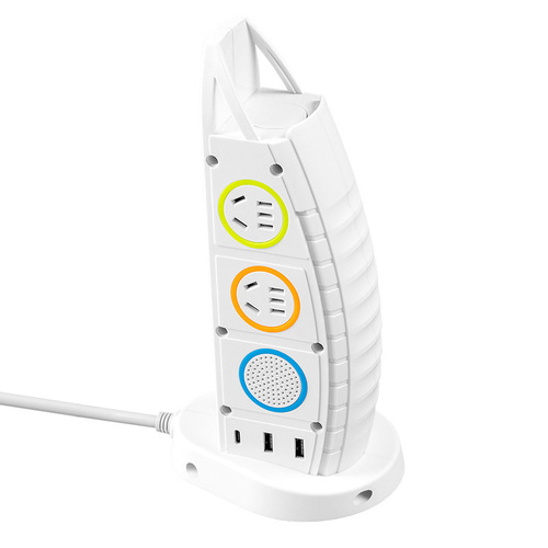 Creative boat sail-shaped vertical multi-functional USB Bluetooth power strip with multiple ports for home use, new national standard conversion plug