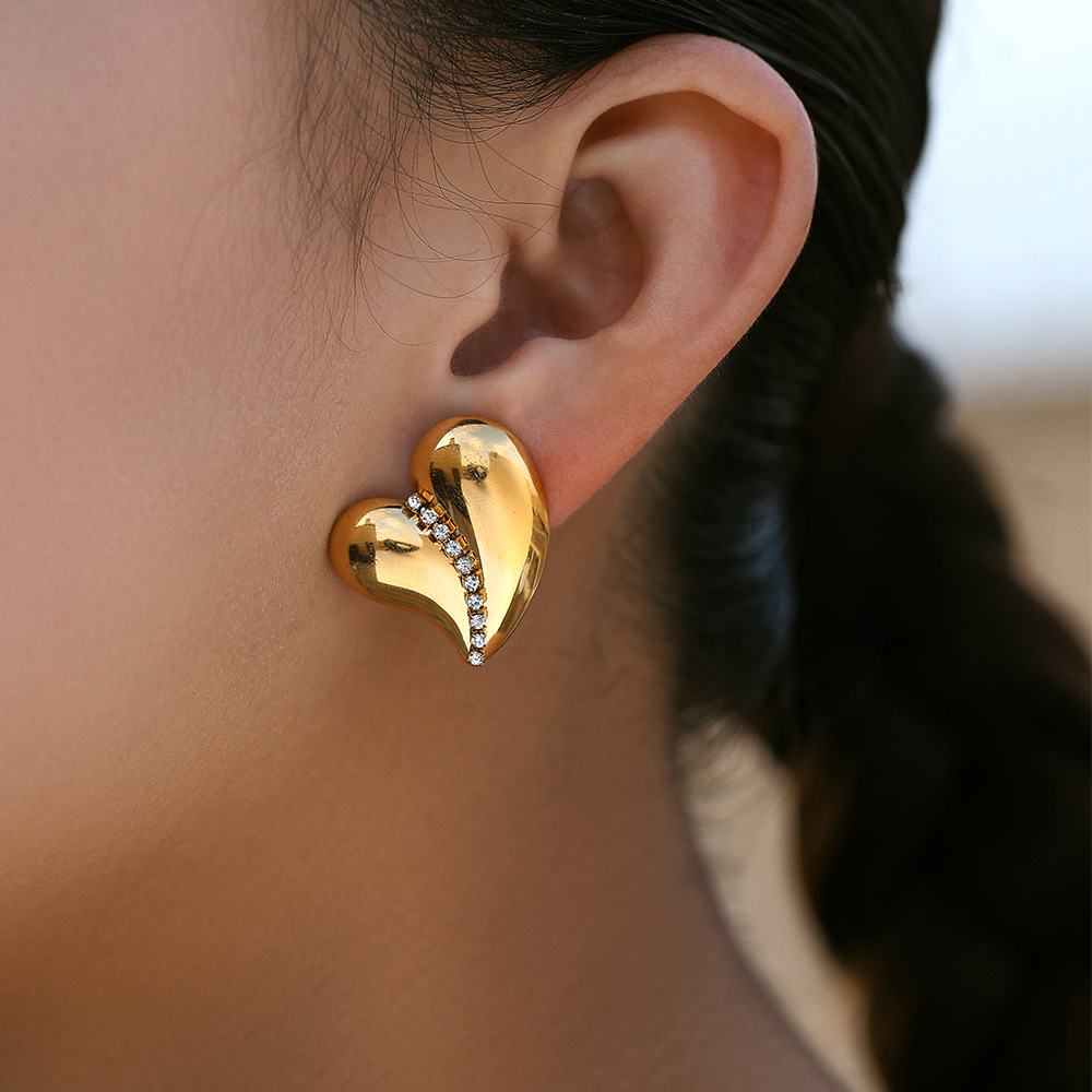 TENA nicho de acero inoxidable pernos de alta calidad de moda amor nicho pendientes de diseño simple joyas de orejas