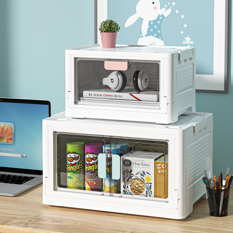 家居杂物书籍大容量储物柜 可定制简易免安装双开透明塑料收纳柜