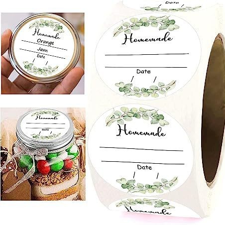 外贸罐子可写日期标签 圆形圣诞装饰贴纸手工制作不干胶标签