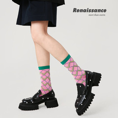 Original Renaissance Women's Summer Thin Breathable Mid-Calf Socks, INS Style Fashion Trend Socks, Combed Cotton Socks for Women and Girls