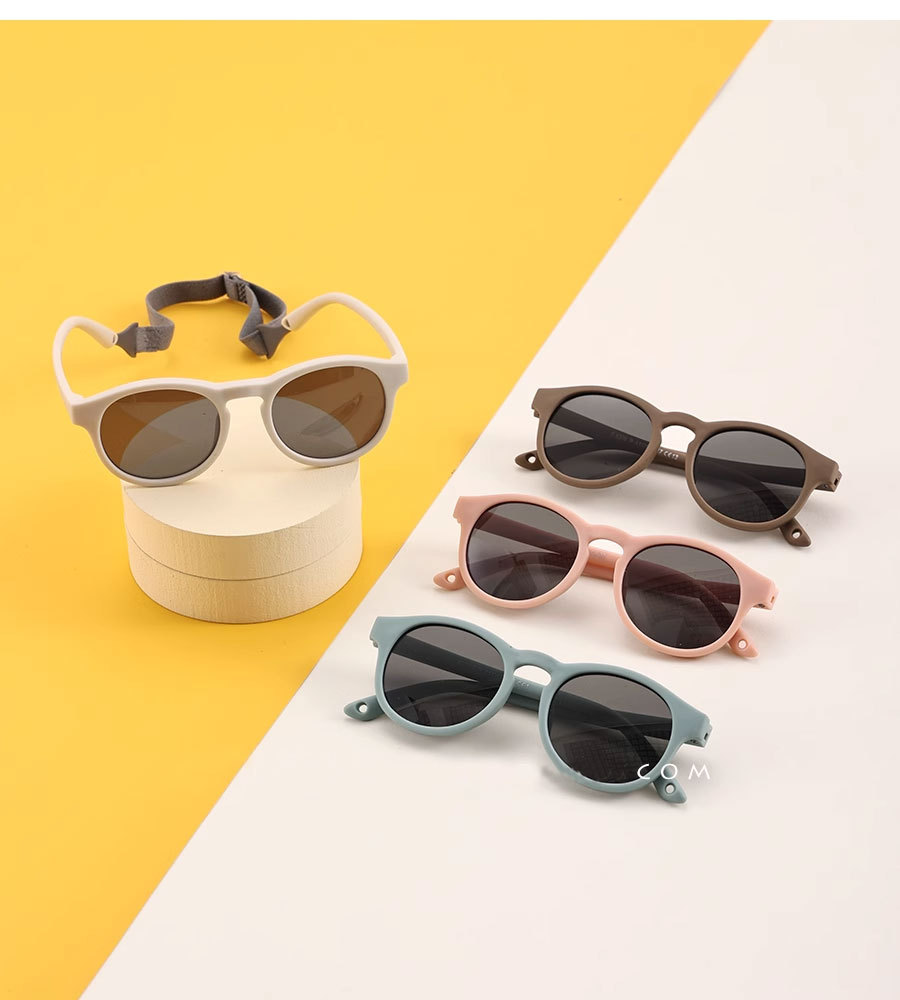 45g Weight Full Frame Glasses Structure Sunglasses Classification Simple Style Solid Color Tac UV400 Protection Oval Frame Full Frame Kids Sunglasses