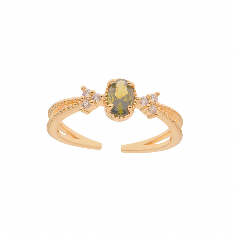 Stackable Band And Cubic Zirconia Ring Set For Women Minimalist_voghion.com