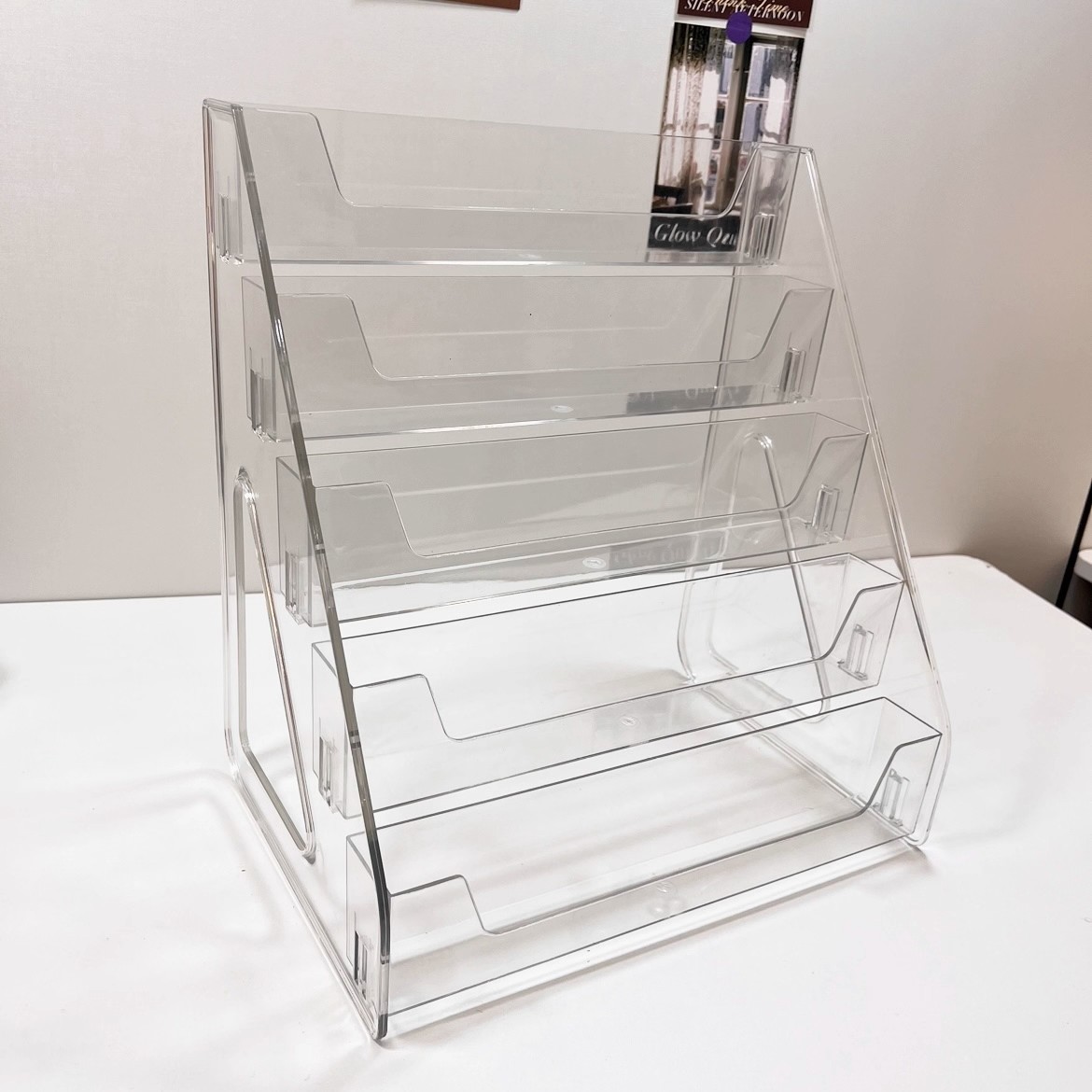 Desktop Cosmetics Vanity Step Ladder Transparent Acrylic Storage Stand Display Rack Makeup Organizer