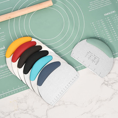 Stainless Steel Measuring Scraper Cutting Knife Flour Dough Cutter Bread Baking Cake Scraper Semi-Circular Cutter 