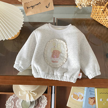 【现货】儿童加绒卫衣2025秋冬新品女童加绒加厚卫衣小童保暖上衣