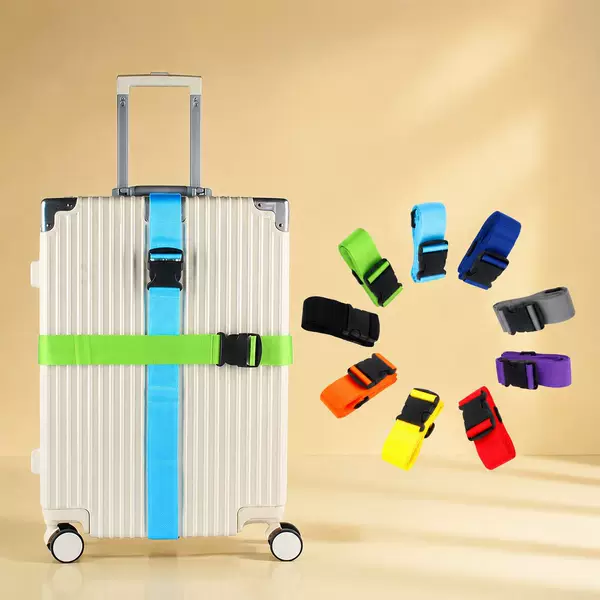 Direct Sale of One-Piece Buckle Luggage Straps Without Password Lock, Travel Suitcase Binding Straps, Packing Straps, Explosion-Proof Straps, and Reinforced Straps