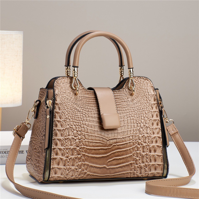 Bolso de mujer transfronterizo 2025 nuevo cocodrilo bolso de mano de gran capacidad de mediana edad bolso de hombro