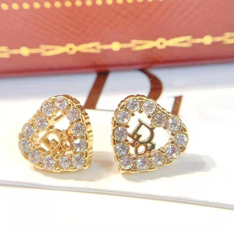 D Home/Di Home 2023 temperament letter love earrings high version brass 925 silver pin earrings