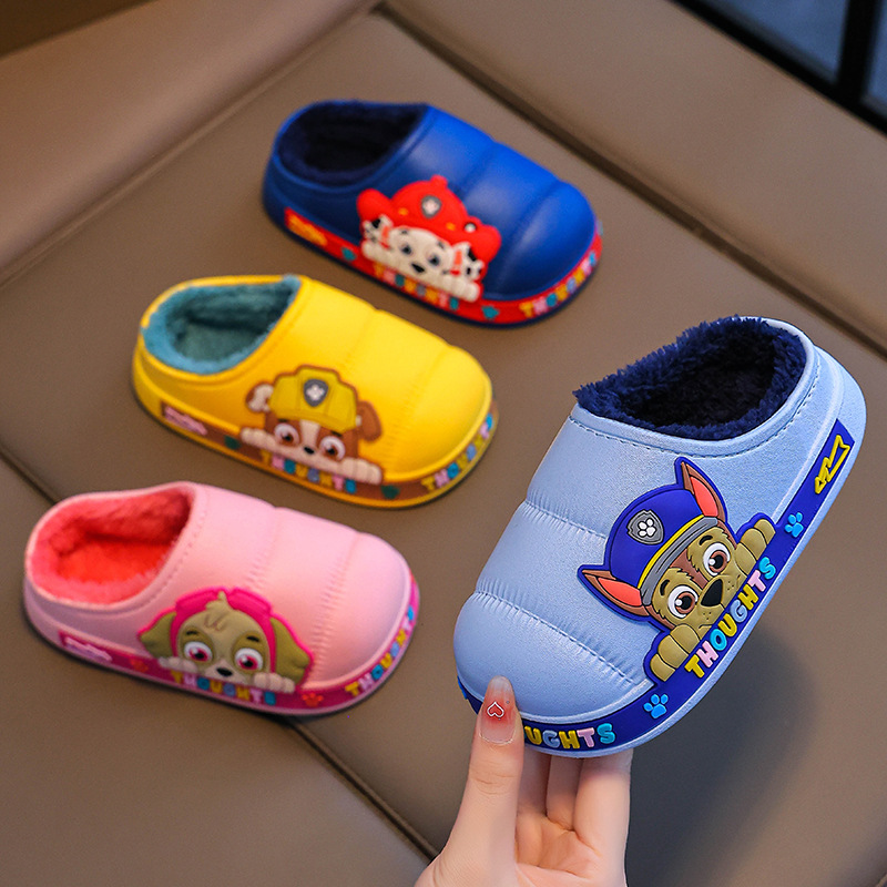 Zapatillas para niños de verano para niños de interior, zapatillas de algodón para niños antideslizantes, impermeables para niños