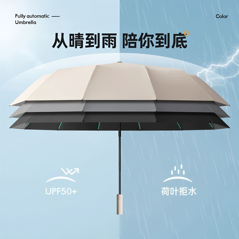 傘 自動傘 大型折りたたみ傘 晴雨兼用 女性用卸売日傘 大型、厚く、強化された、防雨|undefined