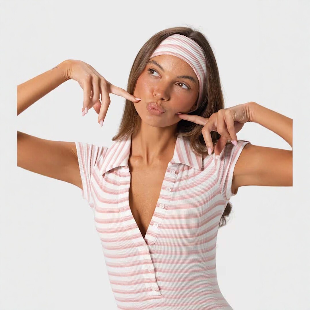 Cross-Border European and American Striped Knitted Headband for Women, Sweat-Absorbent and Anti-Sweat Sports Headband, Wide-Brimmed Yoga Fitness Sports Headband