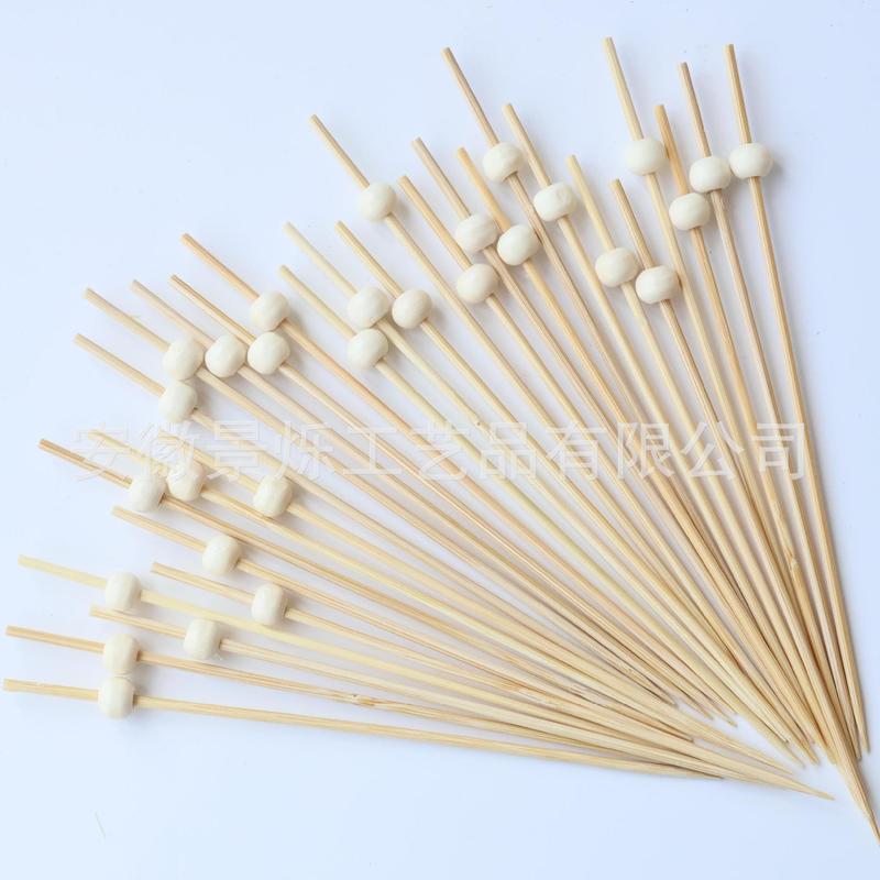 直径6x7mmの丸玉、ベージュビーズ、レッドビーズ、使い捨て装飾竹串、フルーツ串、工場直送、100個|undefined