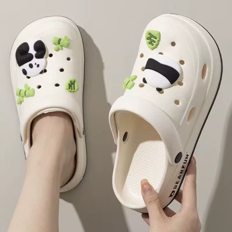 Пещерные туфли женские стекали на песчаном песке Баотоу медсестра милые садовые холодные тапочки для выпечки новые летом