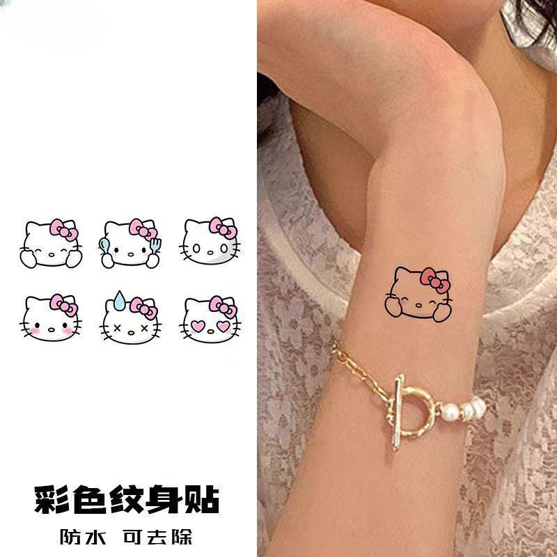 Painted Tattoo Stickers Waterproof Female Long-Lasting Hello Kitty Stickers Ins Cute Little Pattern Painted Tattoo Stickers Waterproof Female Long-Lasting Hello Kitty Stickers Ins Cute Little Pattern