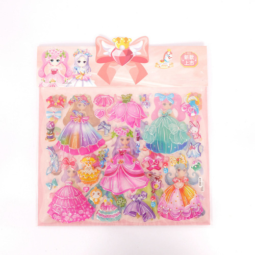 New Double Layer Cartoon Sticker Children's Costume DIY Sticker 3D Foam Gold Foil Stereo Sticker