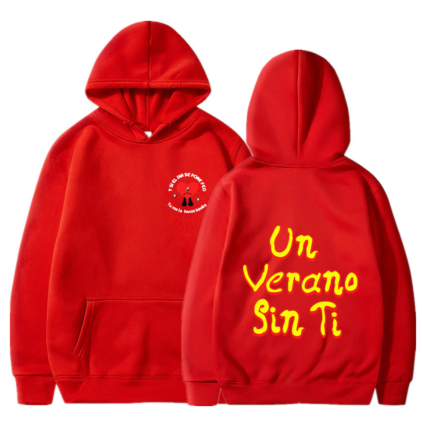 Nuevo otoño e invierno transfronterizo un verano sin ti bad bunny nuevo álbum sudadera con capucha