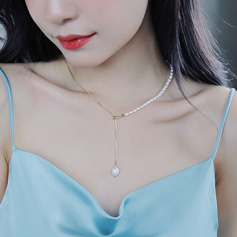 Fashion Geometric Copper Beaded Pendant Necklace 1 Piece