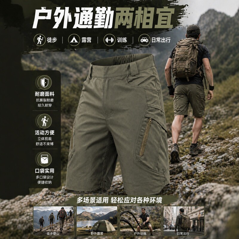 X9 Men's Outdoor Tactical Shorts Quick-Dry Breathable Multi-Pocket Cargo Pants Summer Hiking Mountaineering Casual Sports Pants X9 Men's Outdoor Tactical Shorts Quick-Dry Breathable Multi-Pocket Cargo Pants Summer Hiking Mountaineering Casual Sports Pants
