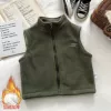 C254 Ollie Velvet Vest-Military Green