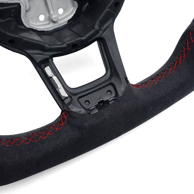 Steering wheel RLINE, full suede with red stitching