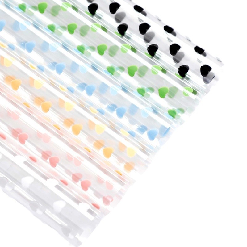 Color brillante y amoroso ramo OPP embalaje transparente florista embalaje impermeable papel ramo