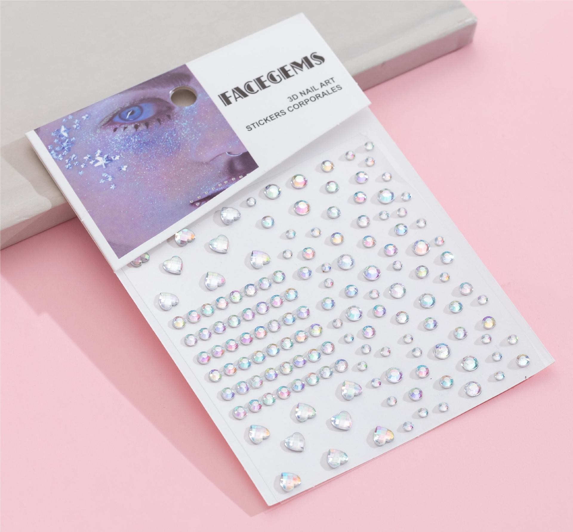 Tang traje antiguo disfraz maquillaje color diamante acrílico cara pegatinas de diamantes