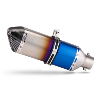 Motorcycle exhaust pipe | Hexagon - 370-inclined-tail-small-hexagonal-half-blue-imitation-head