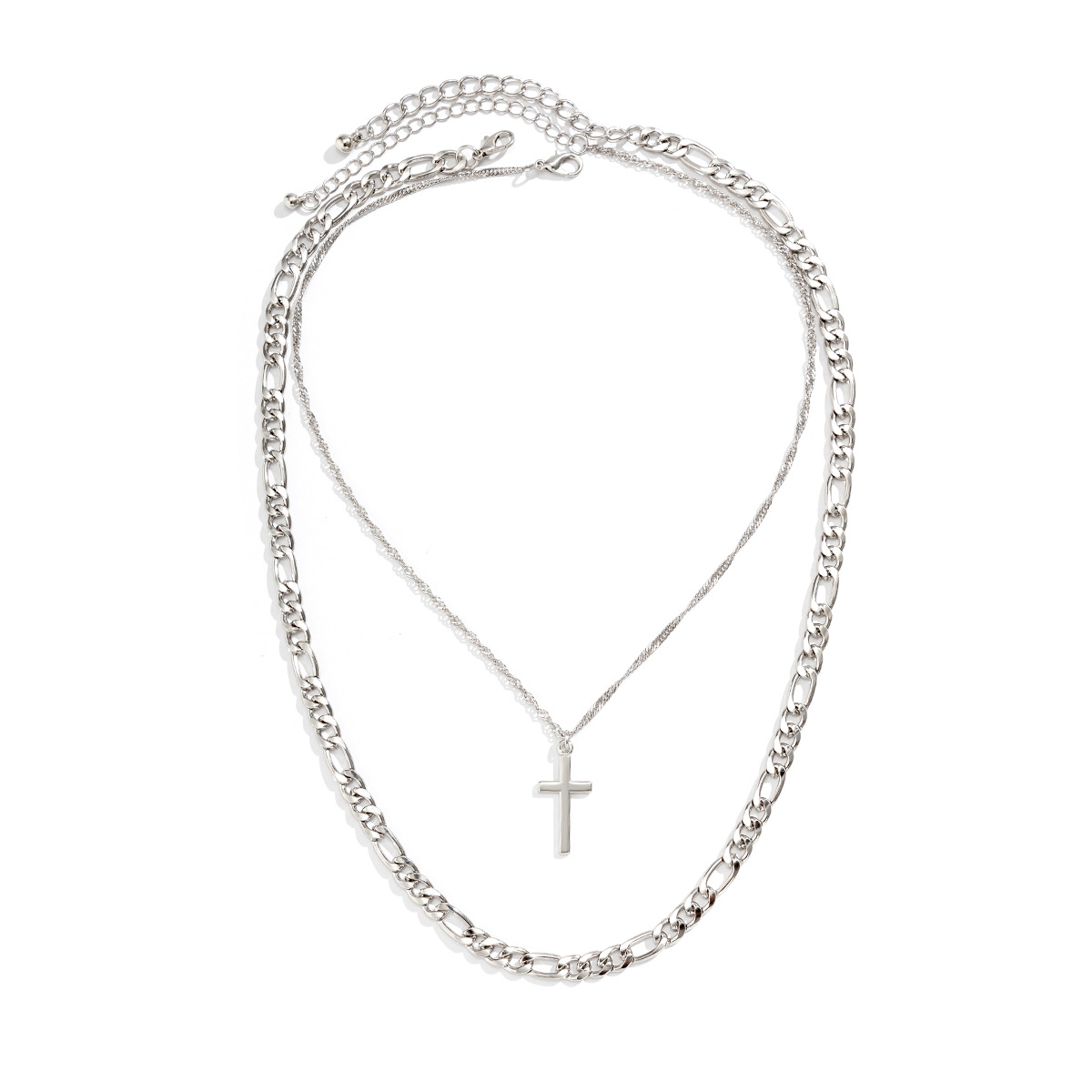 Schmuck Bohemian Blau Dämon Auge Mit Französisch Minimalistischen Kreuz Halskette_voghion.com
