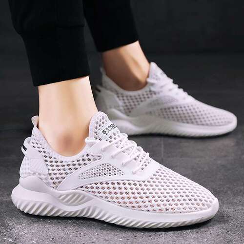 Men's Mesh Air-Permeable Lightweight Casual Shoes with Large Open Mesh, Summer Thin Mesh Sneakers with Hollow Design for Men