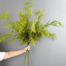 中式植毛仿真文竹，禅意古风云片松刺蕨草，家居桌面摆件