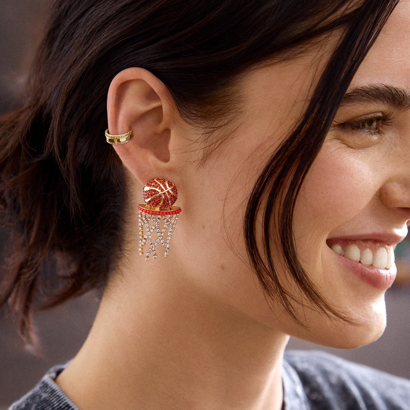 1 Par Retro Estilo Clásico Geométrico Baloncesto Fútbol Cobre Pendientes display picture 1