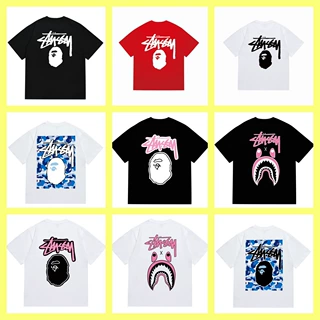 长期有原标STU2024欧美新款联名BAPE 迈阿密国际迷彩男女同款短袖
