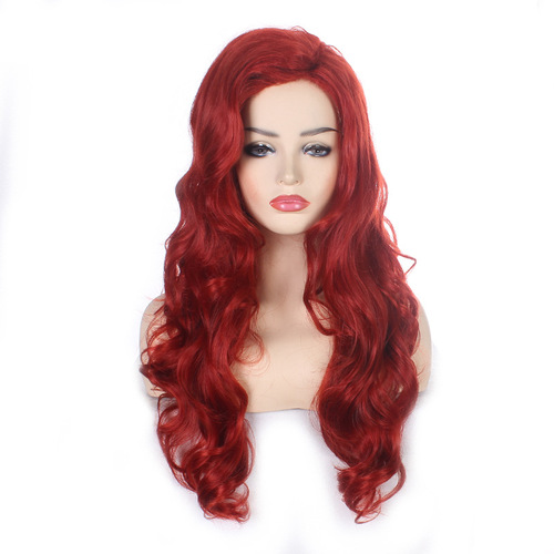 Princess Ariel mermaid red wig female long curly hair Shana. Game anime cos wig