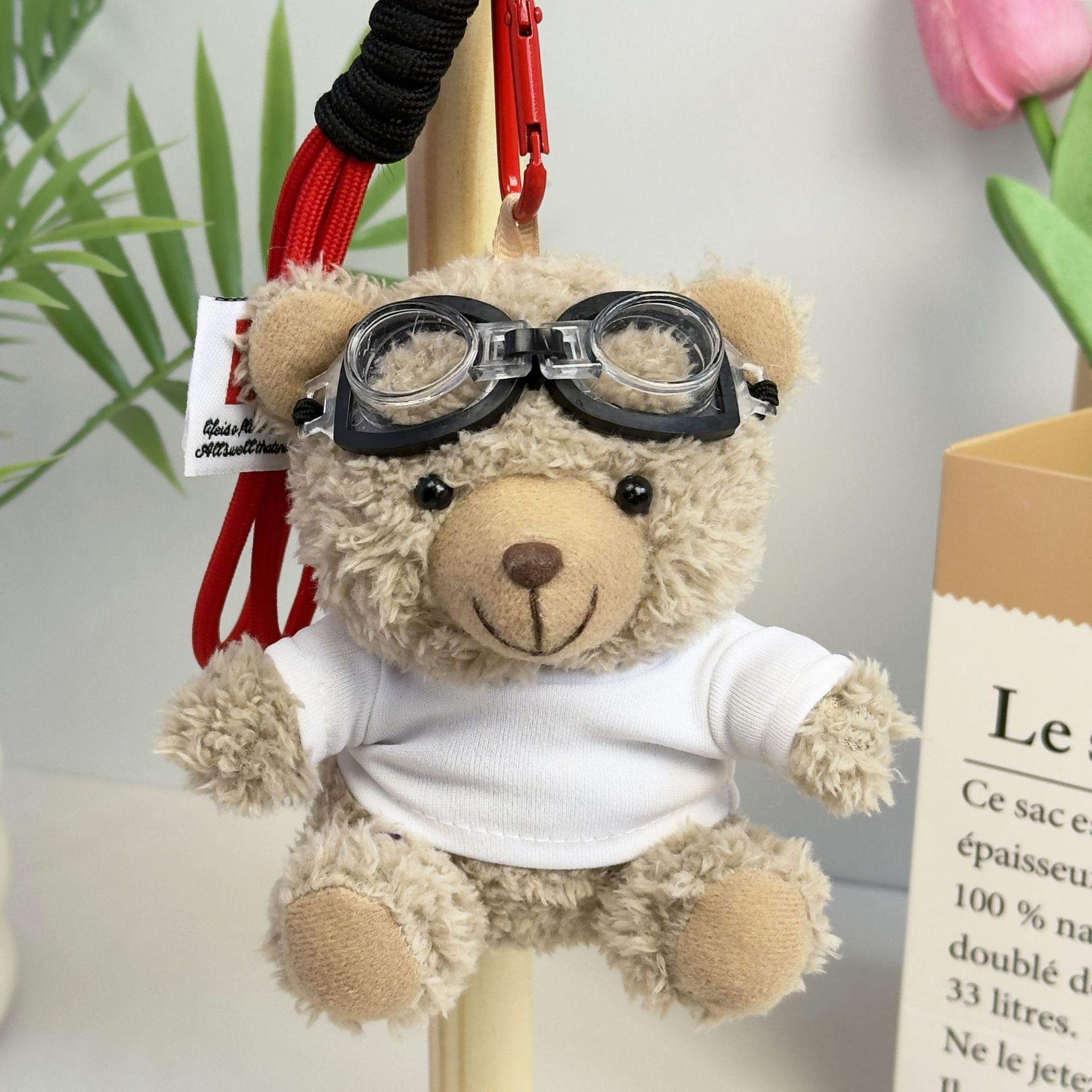 Suéter Teddy Bear Keychain bolsas colgantes muñecas de peluche creativas lindas gafas piloto Teddy Bear