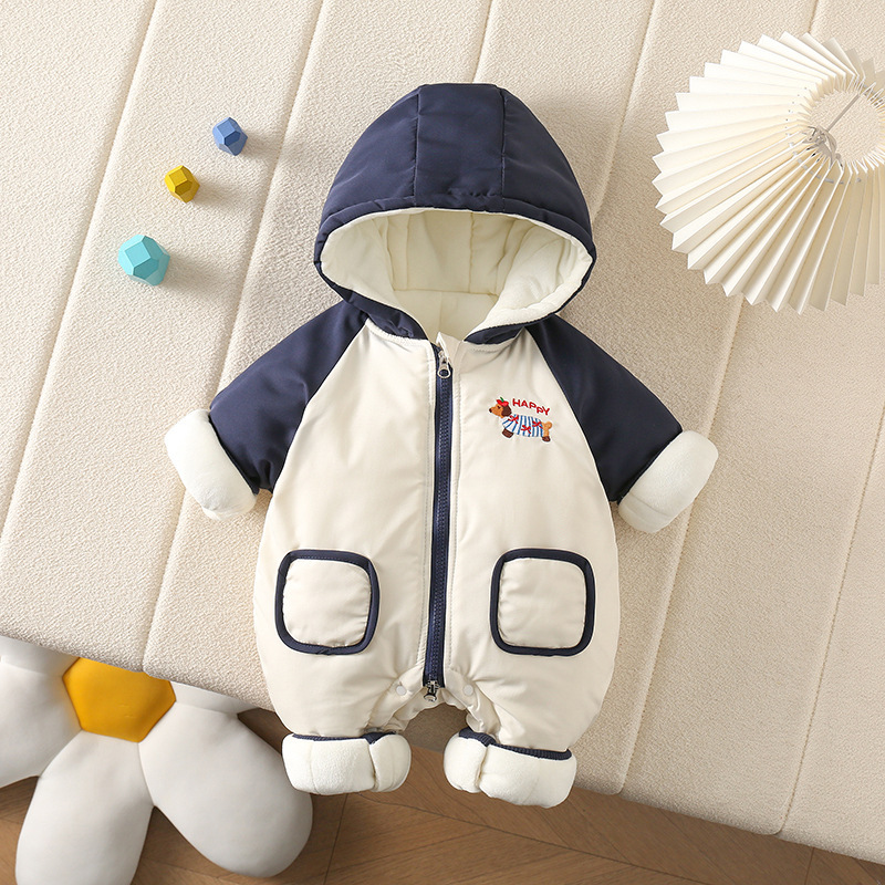 Invierno mameluco grueso con capucha recién nacido, hombres y mujeres, bebés, niños pequeños, invierno cálido, perro salchicha, traje grueso de algodón