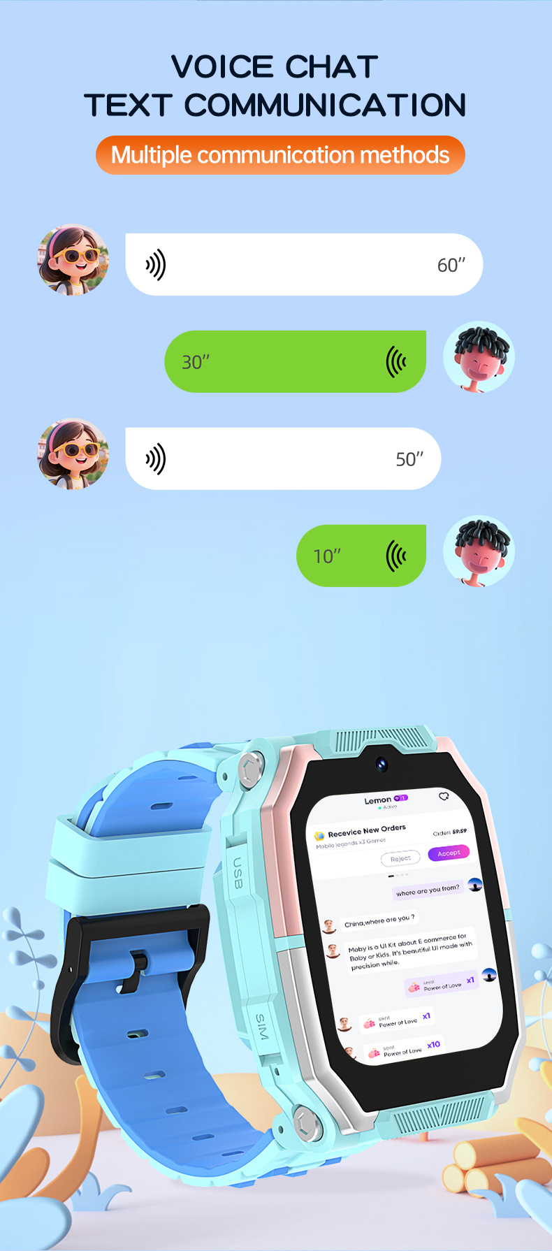 H15 해외 무역 유럽/아시아/아프리카 버전 다국어 4G 스카이 블루