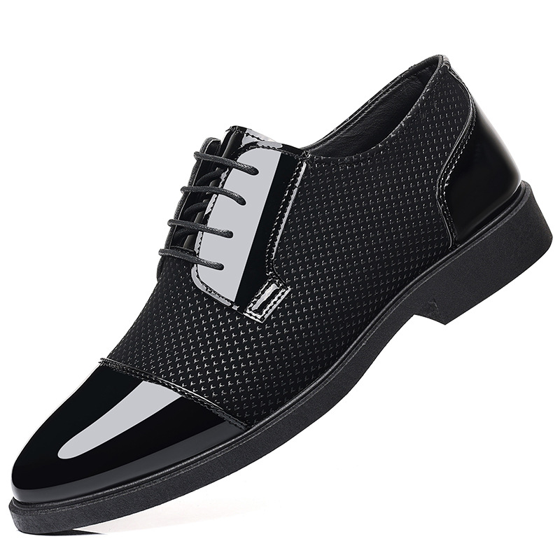 Zapatos de cuero personalizados jóvenes británicos casuales zapatos de cuero formales de negocios zapatos de hombre zapatos de boda zapatos individuales de aumento interior cuero de hombre impermeable