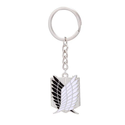 AliExpress Amazon Hot Sale Cartoon Keychain Attack on Titan Survey Corps Logo Keychain Wholesale