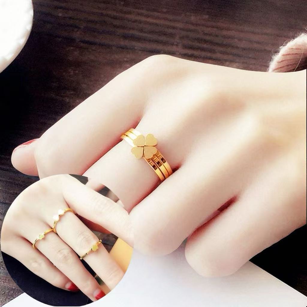 Heart Shaped Three Piece Ring Set For Women Designer Jewelry_voghion.com