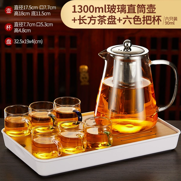 Glass, rectangular, 1300 ml, six colors