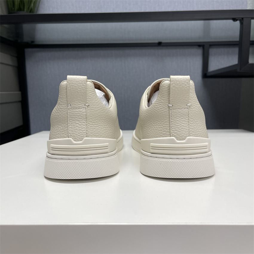 2024 neue Herrenschuhe, Zehenschicht-Rindsleder-Low-Top-XXX-Schnür-Sneaker, Hirschleder-Freizeitschuhe, sportliche Slip-On-Weißschuhe_voghion.com