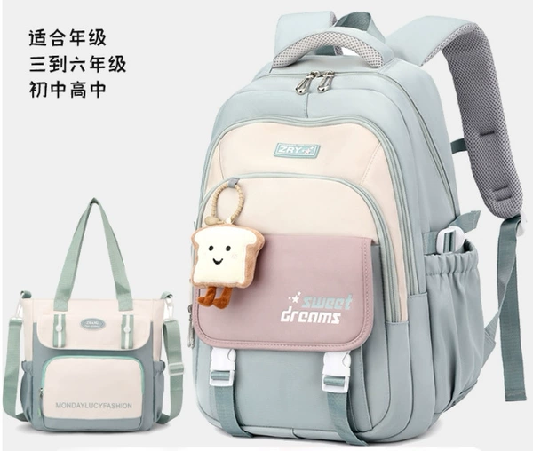 Green backpack, one-shoulder bag, pendant