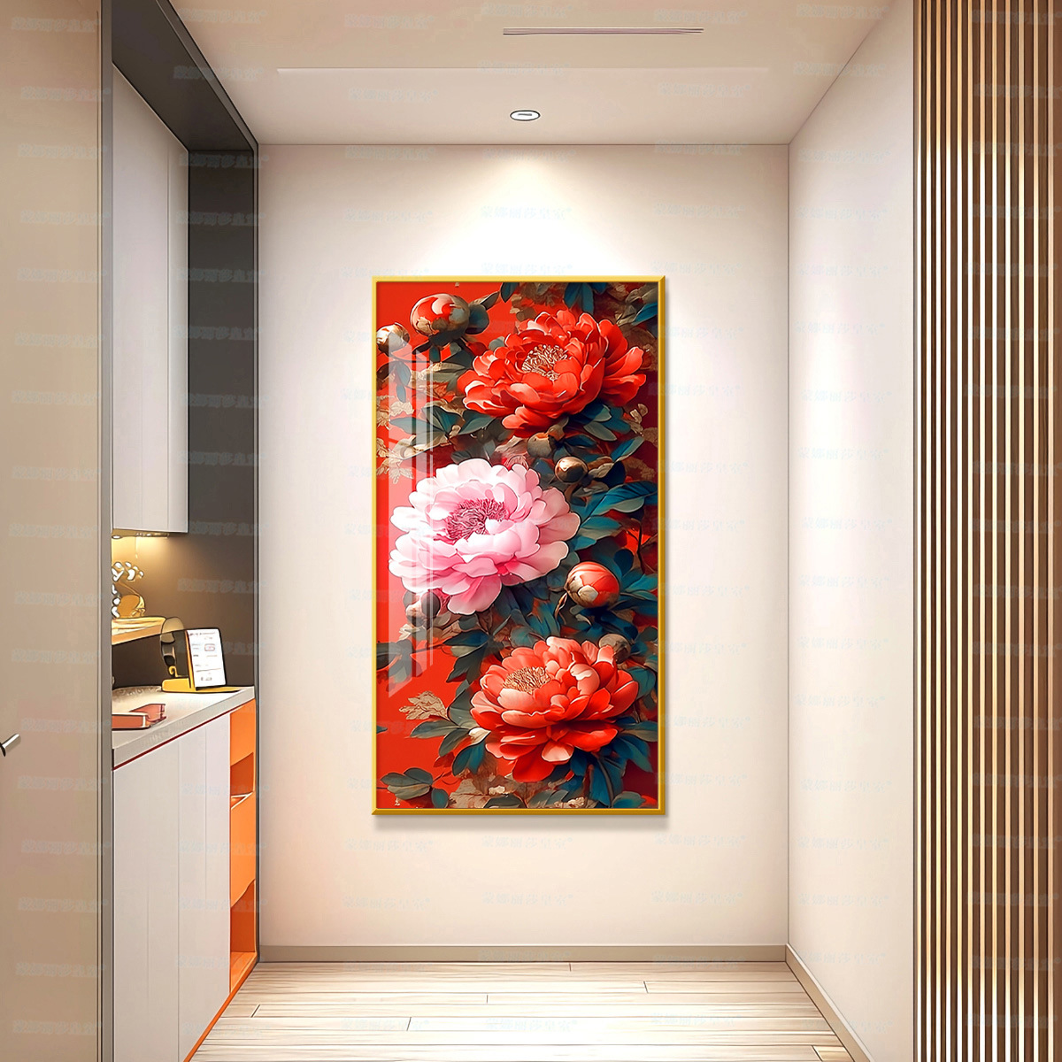 [Algodón importado] Mona Lisa Real bordado cruzado floreciente como brocado atmósfera moderna de peonía festiva hecha a mano image 3