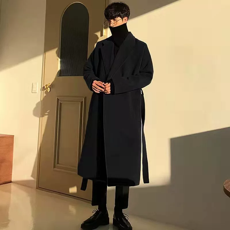 Trend woolen coat, trench coat, mid-length, increased thickness