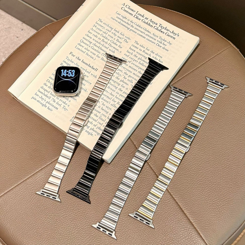 四色金属表带适用苹果手表8910代 18mm 华为Fit4pro智能手表腕带