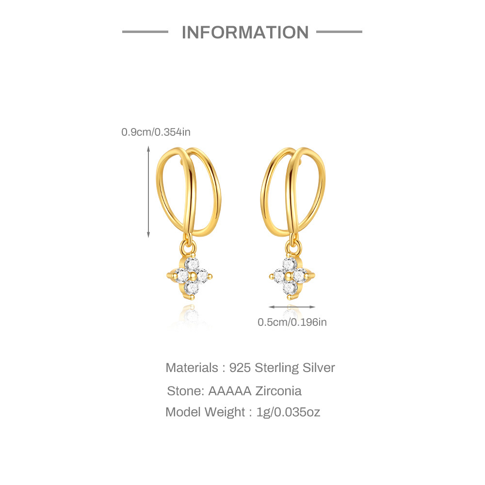 1 Pair 925 Sterling Silver Star Bow Knot Drop Earrings Earrings display picture 2