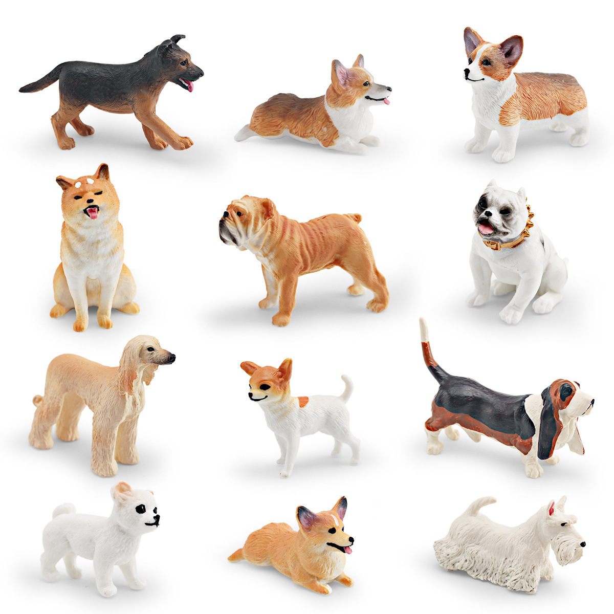 Cross-Border Artificial Pet Dog Model Children's Cognitive Greyhound Bulldog Shiba Inu Corgi Ornaments